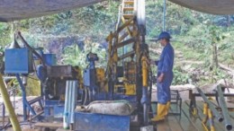 A driller at work at Continental Gold's Buritica gold project in Colombia.