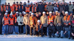 ProphecyResource management, employees and Mongolian dignitaries gathered for the Ulaan Ovoo coal mine's opening ceremony in northern Mongolia. Photo by Ian Bickis