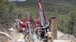 A drill crew at Fronteer Gold's Long Canyon gold project in Elko Cty., Nevada, pictured in 2008. Photo by Trish Saywell