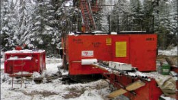 A drill rig at Probe Mines' Borden Lake gold project near Chapleau, Ont. Photo by Probe Mines