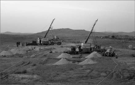 Sunridge Gold Drill rigs on the Debarwa deposit at Sunridge Gold's Asmara gold-copper-silver project in Eritrea.