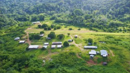 An aerial view of the camp at Columbus Gold's Paul Isnard gold project in French Guiana. Photo by Columbus Gold