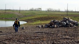 Oilsands reclamation at Suncor Energy 's Pond 1, near Fort McMurray, Alta. As Suncor's first tailings pond, Pond 1 was built in the late 1960s and in operation until it was decommissioned in 2006. The plan is to ultimately transform the 220-hectare Pond 1 into mixed wood forest and a small wetland capable of supporting a variety of plants and wildlife. Photo by Alberta Environment