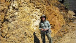 Newstrike Capital's vice-president of exploration Gillian Kearvell at the Ana Paula gold project in Guerrero state, Mexico. Photo by Newstrike Capital