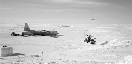 An equipment plane on the airstrip at North Country Gold's Three Bluffs project in the Committee Bay greenstone belt, northeast of Baker Lake, Nunavut. Photo by North Country Gold