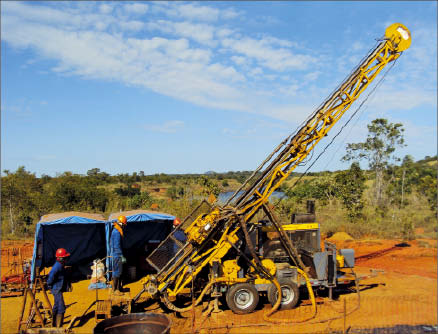 Drillers at Rio Novo Gold's Almas gold project in Tocantins state, Brazil. Photo by Rio Novo Gold