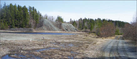 Temex Resources' silver tailings from the Miller Lake O'Brien mine in northeastern Ontario. Photo by Temex Resources