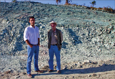 Verde Potash president and CEO Cristiano Veloso (left) and geologist Mario Viegas at the Cerrado Verde potash project in Minas Gerais, Brazil. Photo by Ian Bickis