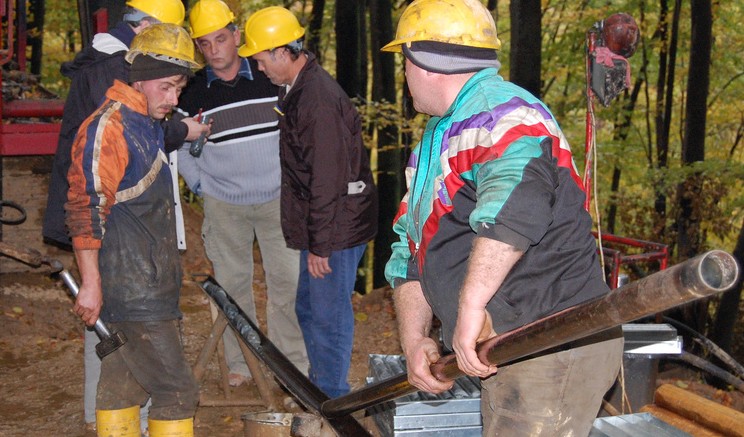 Drillers at Carpathian Gold's RVP gold-copper project in central Romania. Photo by Carpathian Gold