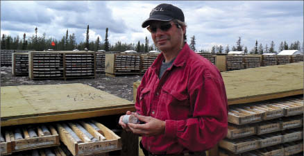 Hathor Exploration president and CEO Mike Gunning at the Roughrider uranium project in Saskatchewan's Athabasca Basin. Photo by Trish Saywell