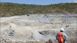 A tailings pond under construction in 2010 at Fortuna Silver's San Jose project in southern Mexico. Photo by Ian Bickis