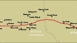 A map showing the route of Enbridge's planned Northern Gateway oilsands pipeline. Photo by Enbridge