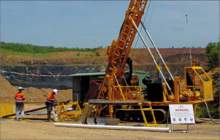 Drillers at work at Vista Gold's Mt. Todd gold project in Australia's Northern Territory. Photo by Vista Gold