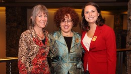 At the summit, from left: Precious Metals Summit's VP of operations Nancy Larned; CEO Jessica Leventhal; and event manager Emily Berman. Photo by Precious Metals Summit Conferences