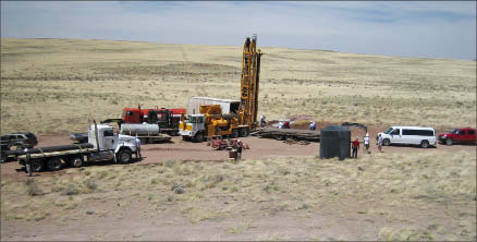 A drill rig at Passport Potash's Holbrook potash project in Arizona. Photo by John Cumming