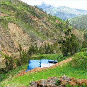 Looking northeast at a drill site on Panoro Minerals' Cotabambas copper-gold-porphyry project, 50 km southwest of Cusco, Peru.Photo by Panoro Minerals