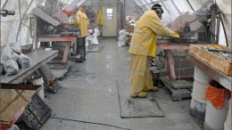 Workers cut core at Seabridge Gold's Courageous Lake gold project in the Northwest Territories. Photo by Seabridge Gold