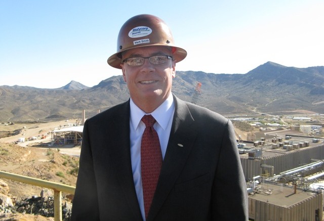 Molycorp president and CEO Mark Smith at the Mountain Pass rare earth element mine in southeastern California. Photo by Trish Saywell.