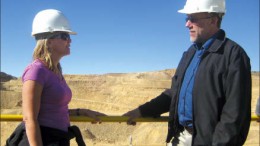 Coeur d'Alene Mines' investor relations coordinator Carrie Cook and senior vice-president of exploration Don Birak at the Rochester open-pit silver mine in Nevada. Photo by Salma Tarikh