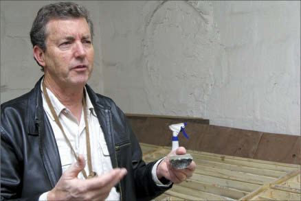 Ross Beaty at the core shack at Lumina Copper's Taca Taca project in Argentina. Photo by Trish Saywell