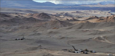 Drill rigs at Lumina Copper's Taca Taca copper-porphyry project in Argentina. Photo by Lumina Copper