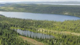 An aerial view of the Joyce Lake target at Century Iron Mines' Attikamagen iron ore project in the Labrador Trough. Photo by Century Iron mines