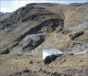 The outcropping Angela vein at Hochschild Mining's and International Minerals' Inmaculada gold-silver project in Southern Peru. Photo by International Minerals