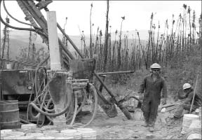 Drillers at Northern Freegold Resources' Revenue gold-silver-copper-molybdenum deposit, part of its Freegold Mountain project in the Yukon. Photo by Northern Freegold Resources