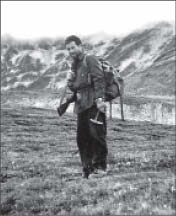 Guilford Brett prospecting in British Columbia's Cassiar Mountains in 1957. Photo courtesy Guilford Brett