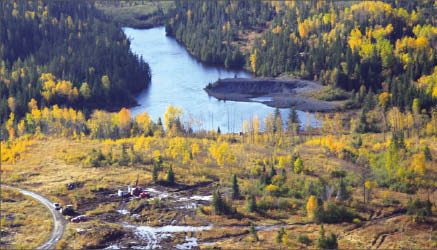 An aerial view of Queenston Mining's Upper Beaver gold-copper project in northern Ontario. Photo by Queenston Mining