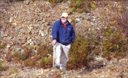 GTA Resources and Mining vice-president of exploration Robert Duess at the Northshore gold project in Ontario's Hemlo-Schrieber greenstone belt. Photo by GTA Resources and Mining