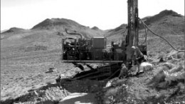 A drill rig at Corvus Gold's North Bullfrog gold-silver project in Nevada. Photo by Corvus Gold