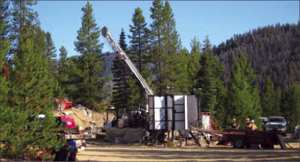 Drilling at Midas Gold's Golden Meadows gold project in Idaho. Photo by Midas Gold