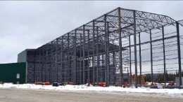 The lithium processing plant under construction at Canada Lithium's Quebec Lithium project near Val-d'Or, Quebec. Photo by Canada Lithium