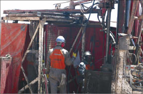 Drillers at Lumina Copper's Taca Taca copper project in Argentina. Photo by Trish Saywell