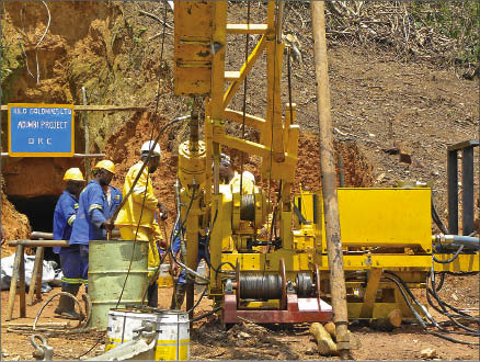 Drillers probe Kilo Goldmines' Adumbi gold deposit in the Democratic Republic of the Congo's Orientale Province. Photo by Kilo Goldmines