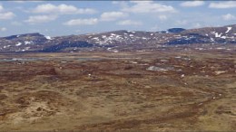 Drill rigs on the surface of the Pebble copper-gold deposit in southwest Alaska. Photo by Northern Dynasty Minerals