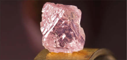 A pink diamond from Rio Tinto's Argyle diamond mine in Western Australia. Photo by Rio Tinto