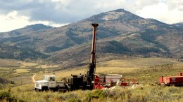 A drill rig at Stonegate Agricom's Paris Hills phosphate project in Idaho. Photo by Stonegate Agricom