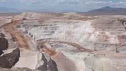 Mining the Brimstone deposit at Allied Nevada Gold's Hycroft open-pit gold mine in Humboldt County, Nevada. Photo by Allied Nevada Gold