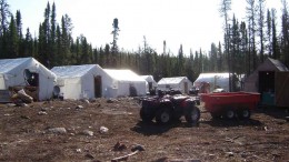 The camp at Pitchstone Resources' Gumboot uranium project in northern Saskatchewan's Athabasca basin. Photo by Pitchstone Resources