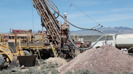 Drillers at Miranda Gold's Red Hill gold project in Nevada, which has been optioned to NuLegacy Gold. Photo by Miranda Gold