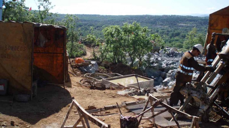 A driller at Almonty Industries' Los Santos tungsten project in western Spain, 50 km from Salamanca. Photo by Almonty Industries