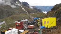 Drillers at work at Lupaka Gold's flagship Crucero gold project in Peru 850 km southeast of the capital Lima. Photo by Lupaka Gold