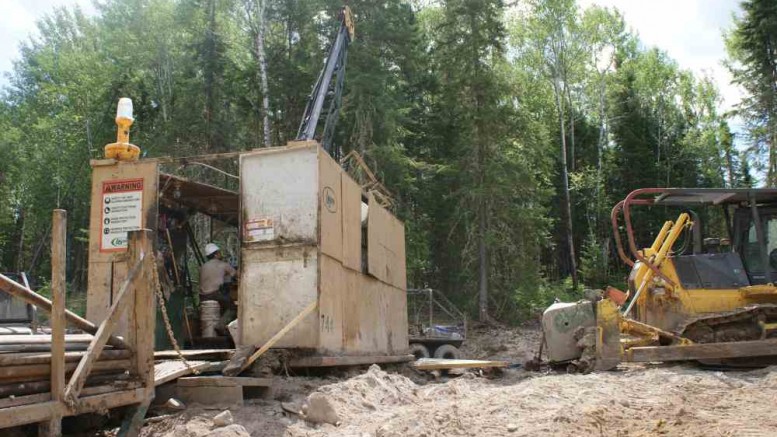 A driller on a rig at Mega Precious Metals' North Madsen gold project in Ontario. Photo by Mega Precious Metals