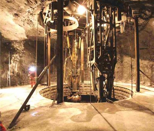 Sinking the Gaumond exploration shaft at Goldcorp's lonore gold project. Photo by Goldcorp