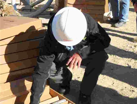 Midas Gold director John Wakeford looks at core at the Golden Meadows gold project in Idaho. Photo by Midas Gold