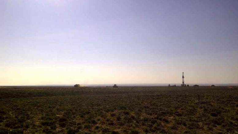 A drill rig and other equipment at Ur-Energy's Lost Creek uranium in-situ recovery project in Wyoming. Photo by Ur-Energy