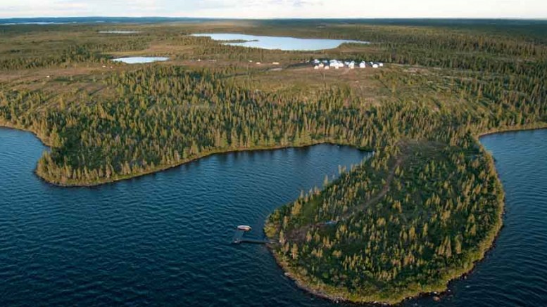 An aerial view of the camp at Prosperity Goldfields' Kiyuk Lake gold project in Nunavut. Source: Prosperity Goldfields