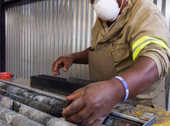 A worker cuts core at Ivanplats' Platreef platinum group metals project in South Africa. Source: Ivanplats